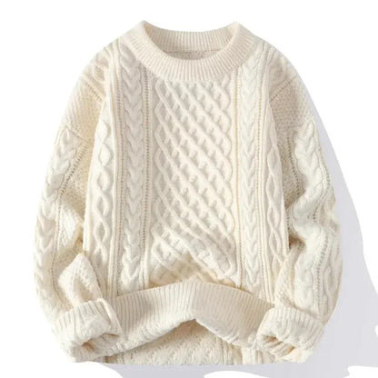 Strickpullover | Oversized | Zopfmuster | Pullover | Herrenpullover-Beige-S-Chaps Herrenmode