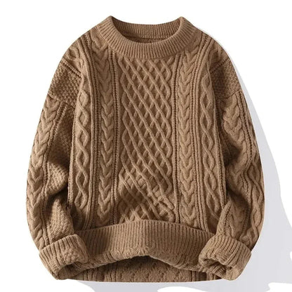 Strickpullover | Oversized | Zopfmuster | Pullover | Herrenpullover-Khaki-S-Chaps Herrenmode