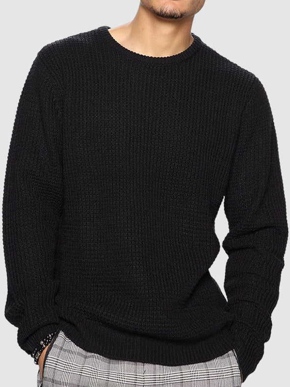 Strickpullover – Pullover für Männer mit lockerer Passform-Schwarz-S-Chaps Herrenmode