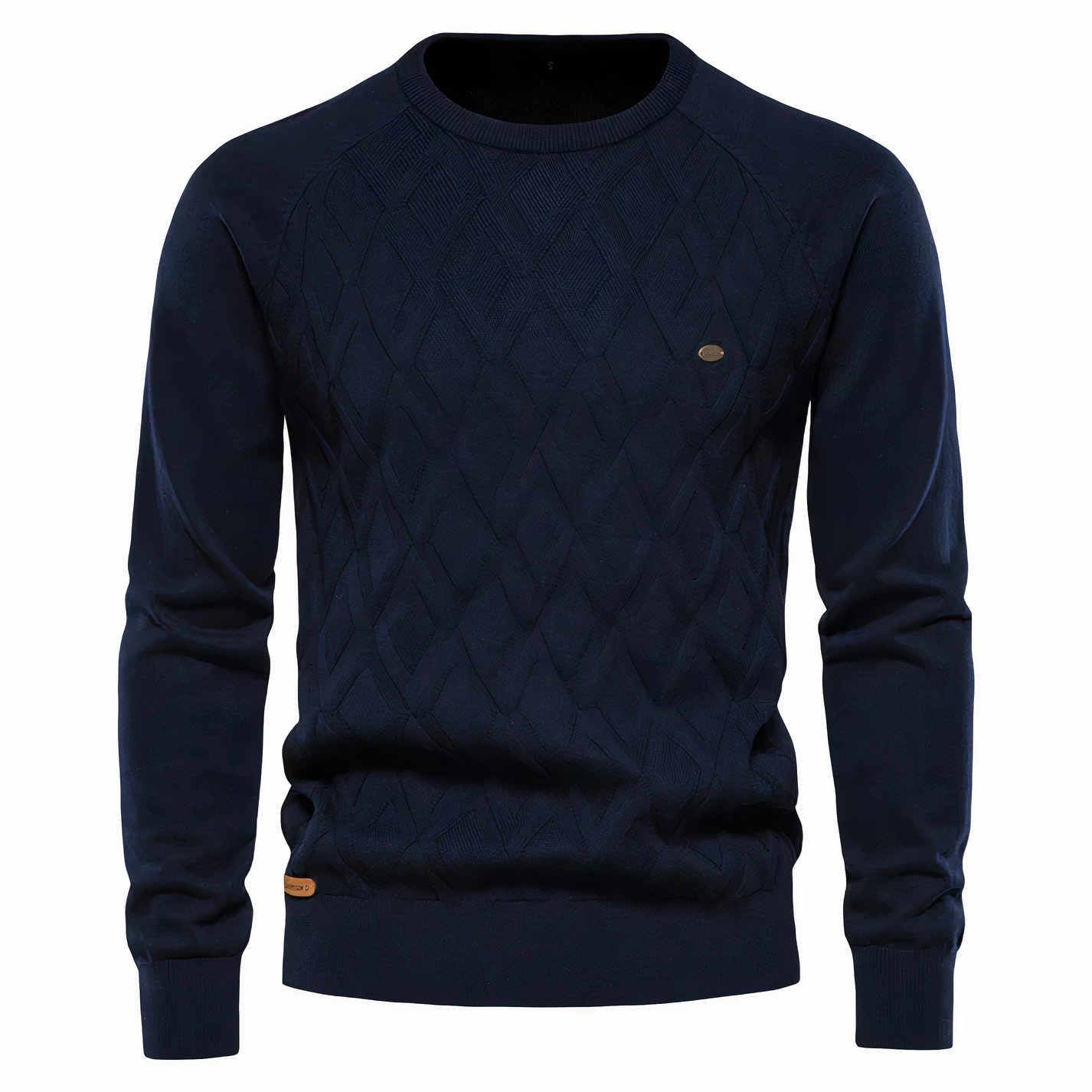 Strickpullover - Rundhalsausschnitt - Lange Ärmel - Herrenpullover - Herrenbekleidung-Marineblau-XS-Chaps Herrenmode