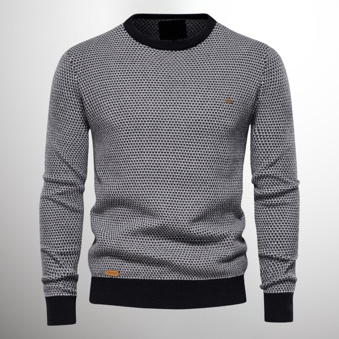 Strickpullover | Rundhalsausschnitt | Normale Passform | Pullover | Herrenpullover-Grau-S-Chaps Herrenmode
