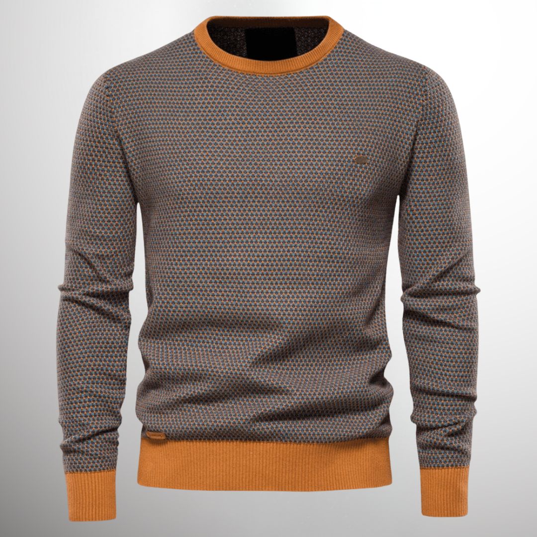 Strickpullover | Rundhalsausschnitt | Normale Passform | Pullover | Herrenpullover-Orange-S-Chaps Herrenmode