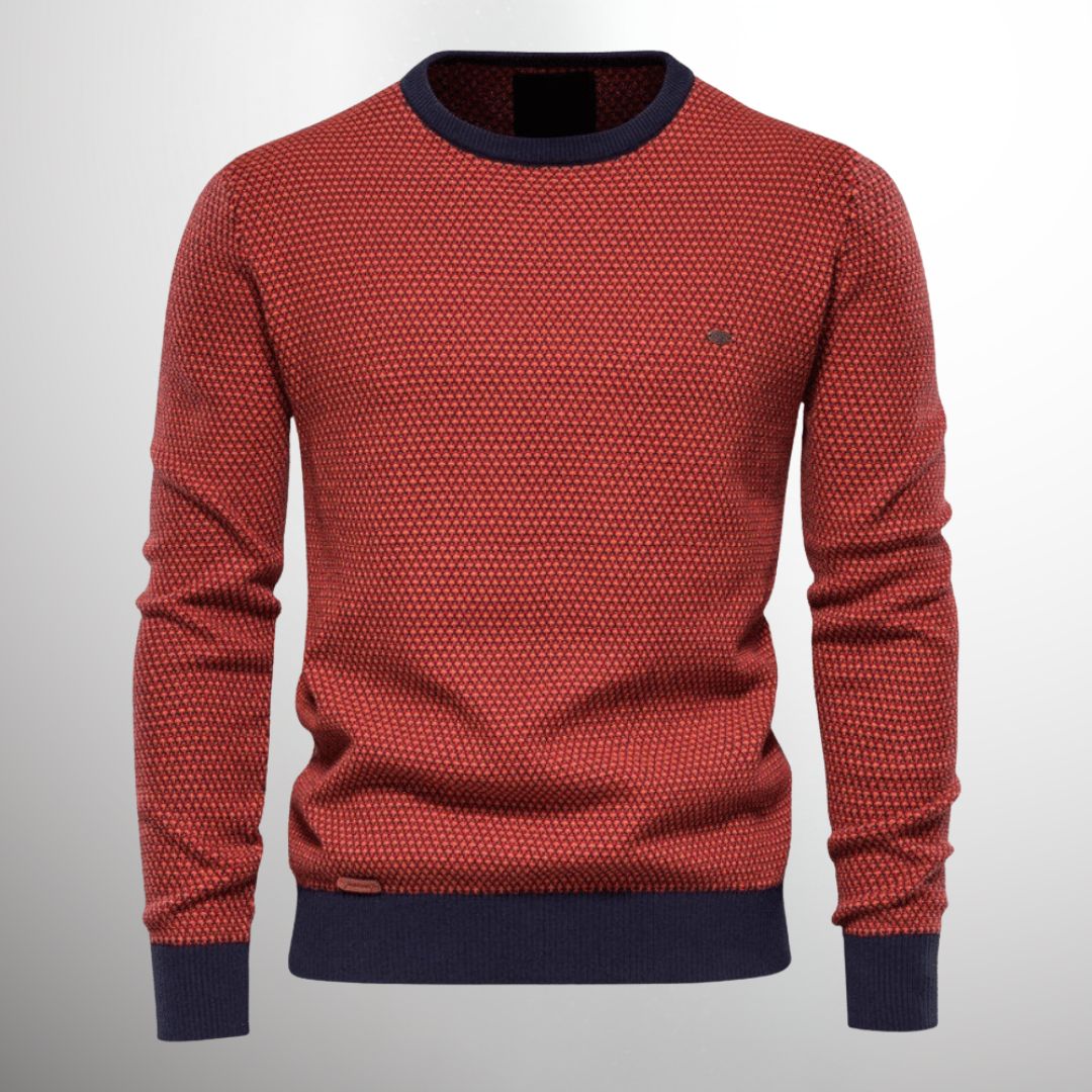 Strickpullover | Rundhalsausschnitt | Normale Passform | Pullover | Herrenpullover-Rot-S-Chaps Herrenmode