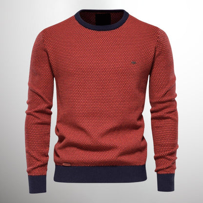 Strickpullover | Rundhalsausschnitt | Normale Passform | Pullover | Herrenpullover-Rot-S-Chaps Herrenmode