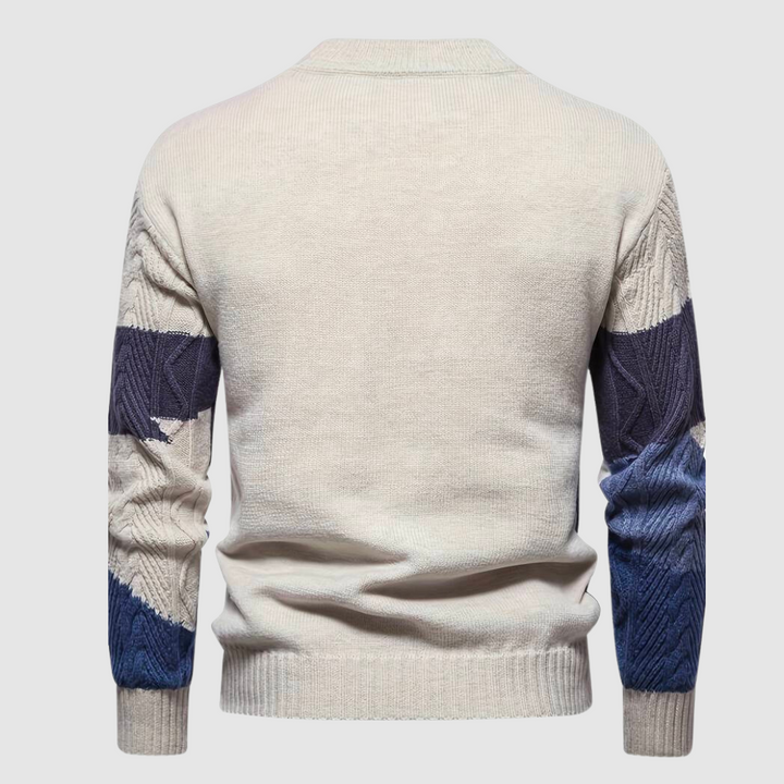 Strickpullover | Rundhalsausschnitt | Zopfmuster | Pullover | Herrenpullover-Chaps Herrenmode
