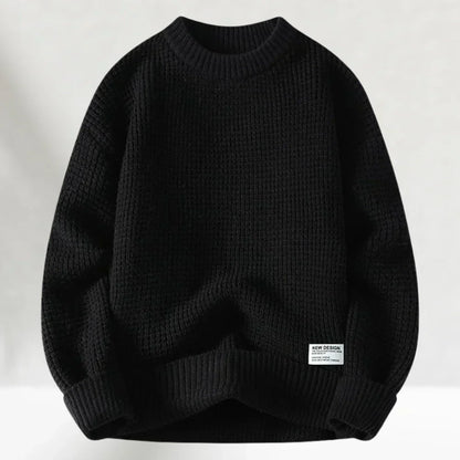 Strickpullover – lockere Passform – Rundhalsausschnitt – Pullover – Herrenpullover-Schwarz-M-Chaps Herrenmode
