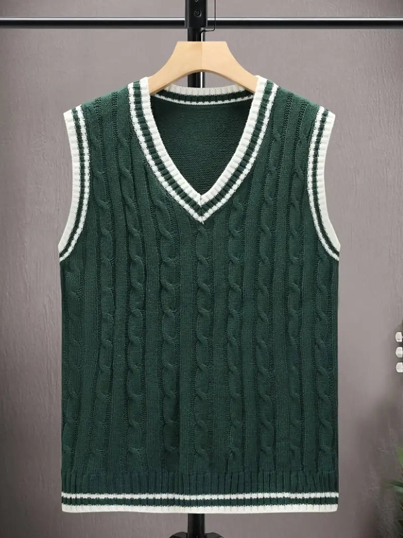 Strickweste | Zopfstrick | Pullover | Pulloverweste | Herrenweste-Chaps Herrenmode