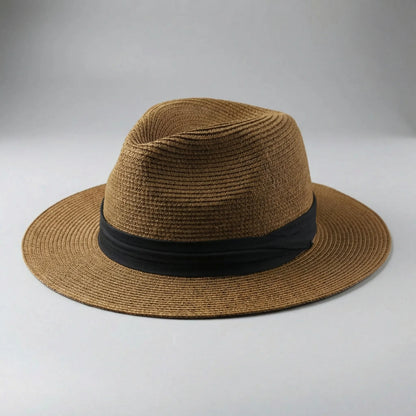 Strohhut Rocco | Geflochtener Panamahut für Herren-Braun-52-54,5 cm-Chaps Herrenmode