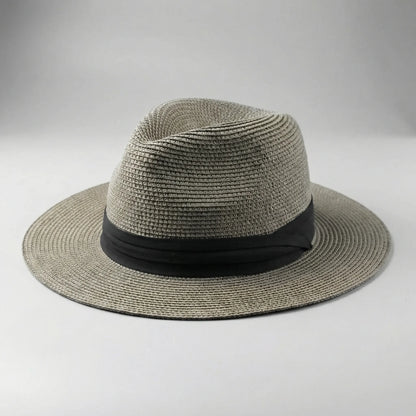 Strohhut Rocco | Geflochtener Panamahut für Herren-Grau-52-54,5 cm-Chaps Herrenmode