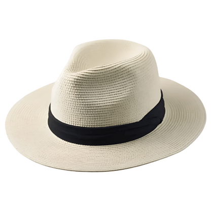 Strohhut – Sonnenhut aus Korbgeflecht für Männer für den Sommer-Beige-S (52-54.5 cm)-Chaps Herrenmode