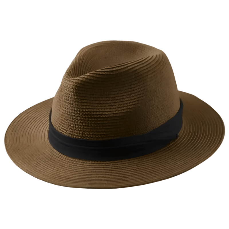 Strohhut – Sonnenhut aus Korbgeflecht für Männer für den Sommer-Braun-S (52-54.5 cm)-Chaps Herrenmode