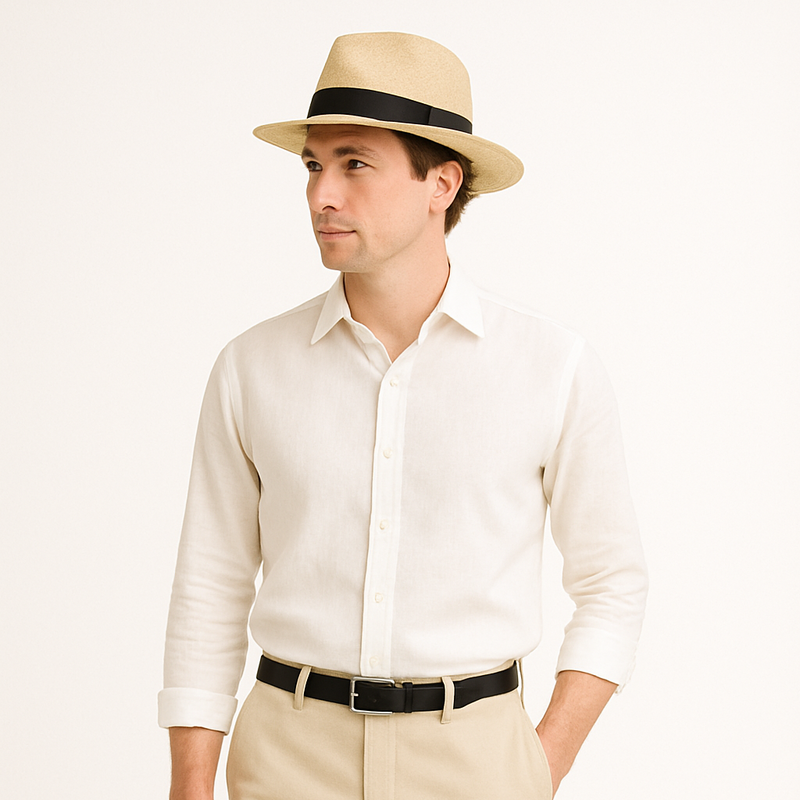 Strohhut – Sonnenhut aus Korbgeflecht für Männer für den Sommer-Chaps Herrenmode