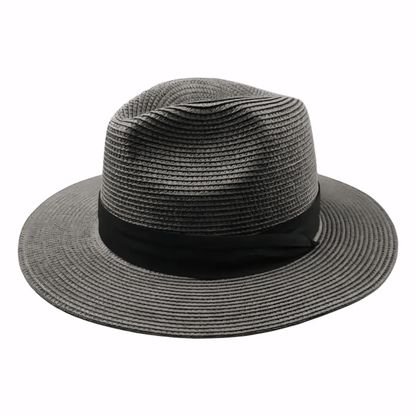 Strohhut – Sonnenhut aus Korbgeflecht für Männer für den Sommer-Grau-S (52-54.5 cm)-Chaps Herrenmode