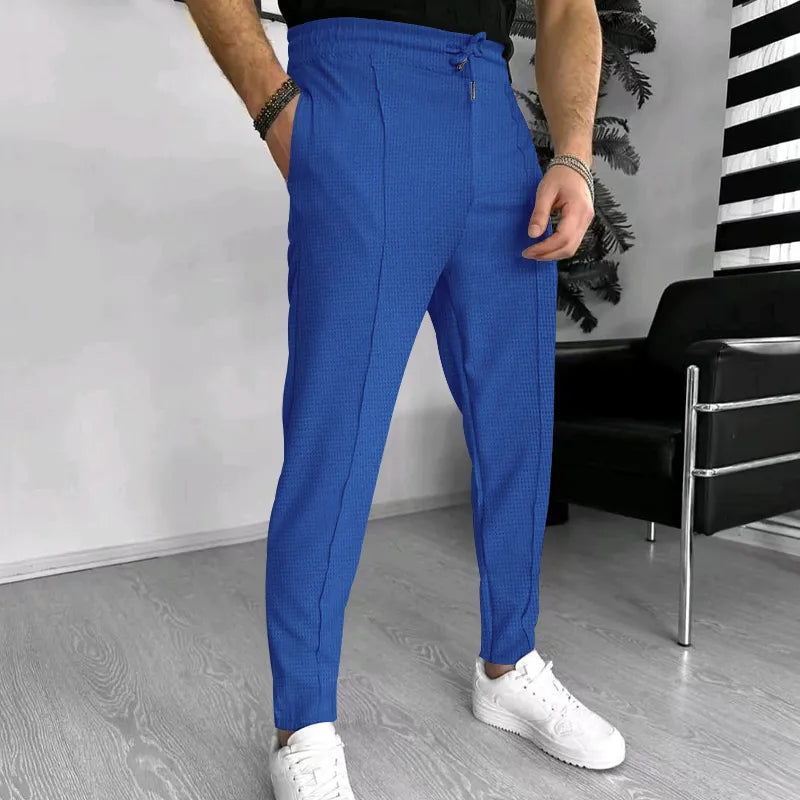 Sweatpants - Elastische Taille - Jogger mit Kordelzug - Herrenhosen-Blau-M-Chaps Herrenmode