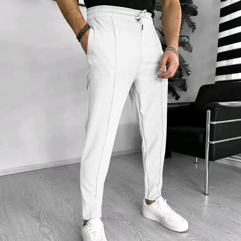 Sweatpants - Elastische Taille - Jogger mit Kordelzug - Herrenhosen-Weiß-M-Chaps Herrenmode