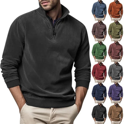 Sweatshirt mit Viertelreißverschluss - Herren lässiger Half-Zip Pullover-Chaps Herrenmode