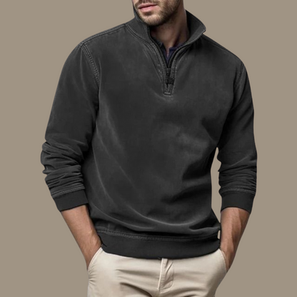 Sweatshirt mit Viertelreißverschluss - Herren lässiger Half-Zip Pullover-Chaps Herrenmode