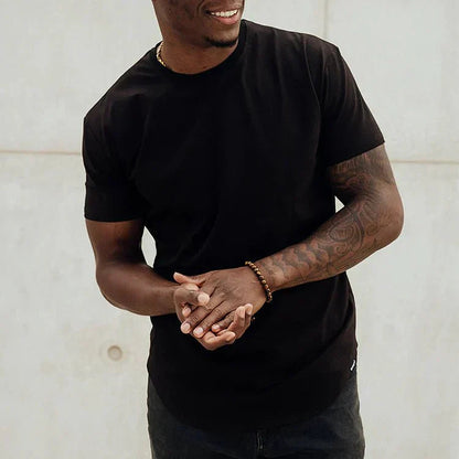 T-Shirt – atmungsaktives Kurzarm-Shirt mit Rundhalsausschnitt für Herren-Schwarz-XS-Chaps Herrenmode