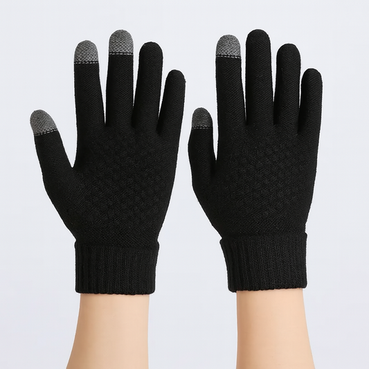 Touchscreen-Handschuhe | Unisex | Warm | Winterhandschuhe | Strickhandschuhe-Schwarz-Chaps Herrenmode