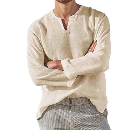 Trachtenhemd Herren - Baumwolle Leinen Schwarz Oktoberfest-Khaki-M-Chaps Herrenmode