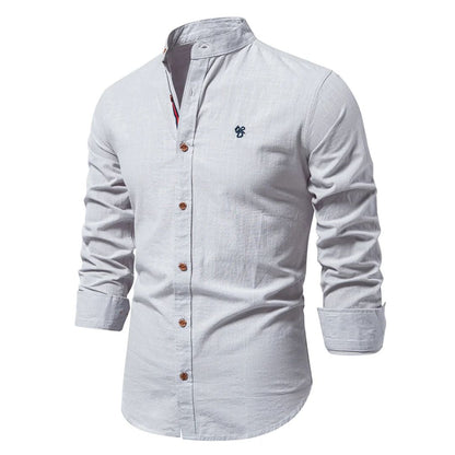 Trachtenhemd Herren - Baumwolle Traditionell Weiß Oktoberfest-Grau-XS-Chaps Herrenmode