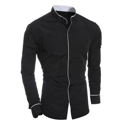 Trachtenhemd Herren - Weiß Oktoberfest-Schwarz-M-Chaps Herrenmode