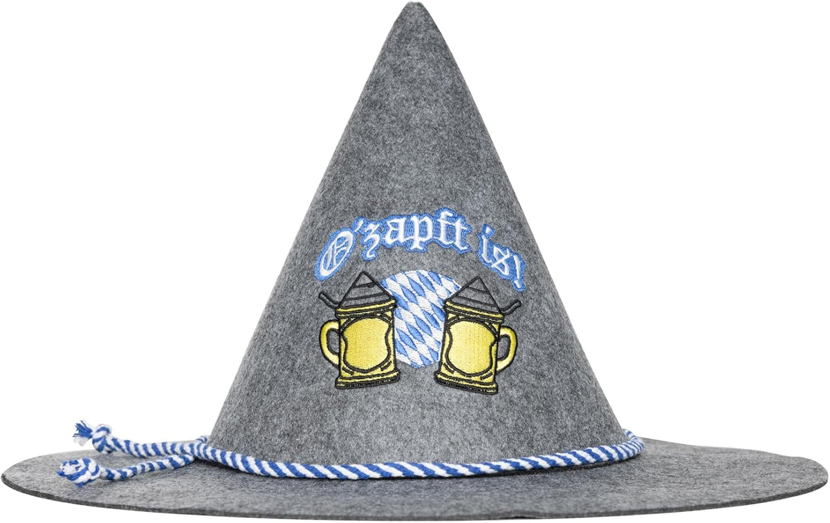 Trachtenhut - Herren Leder Filz Stickerei Oktoberfest-Chaps Herrenmode