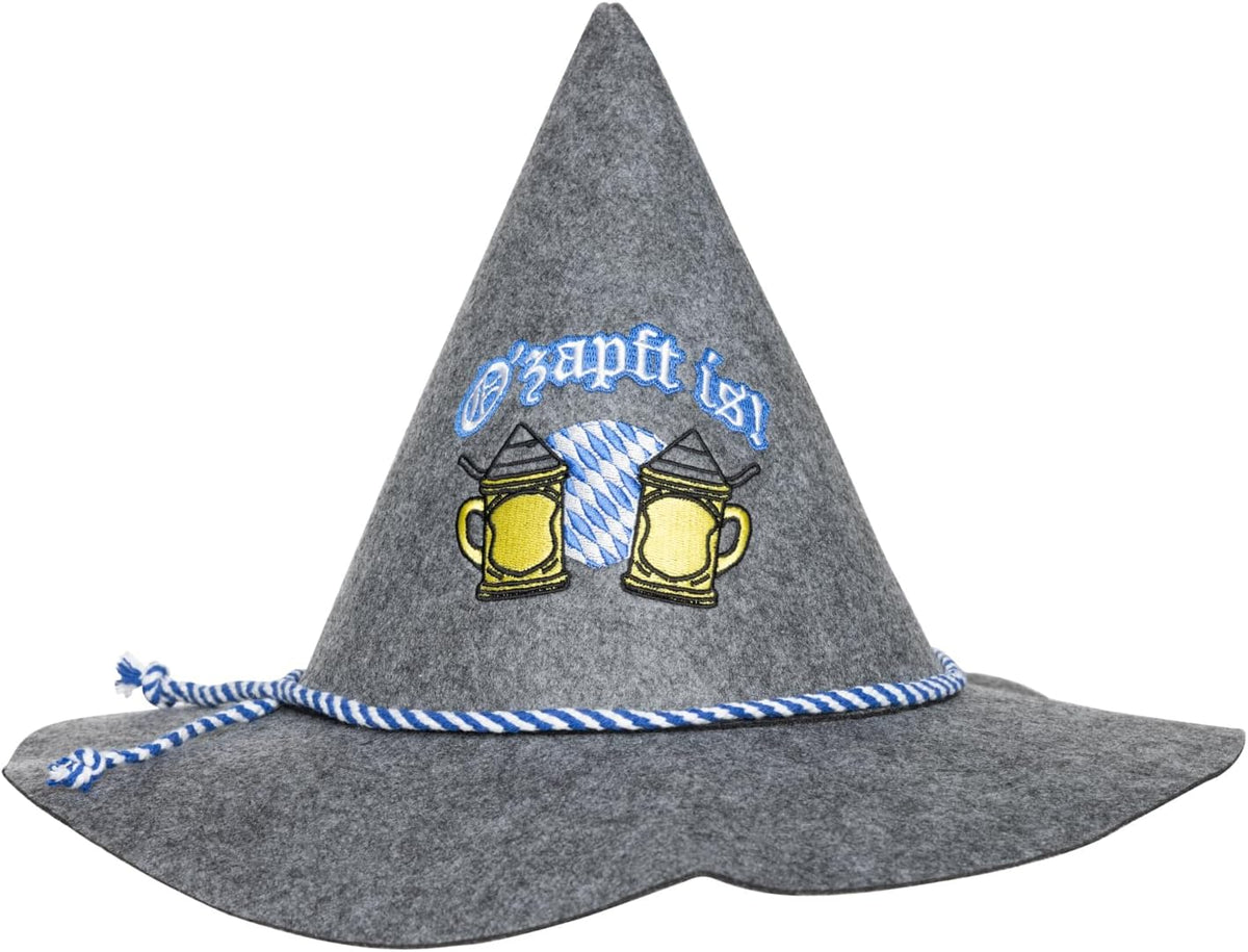 Trachtenhut - Herren Leder Filz Stickerei Oktoberfest-Chaps Herrenmode