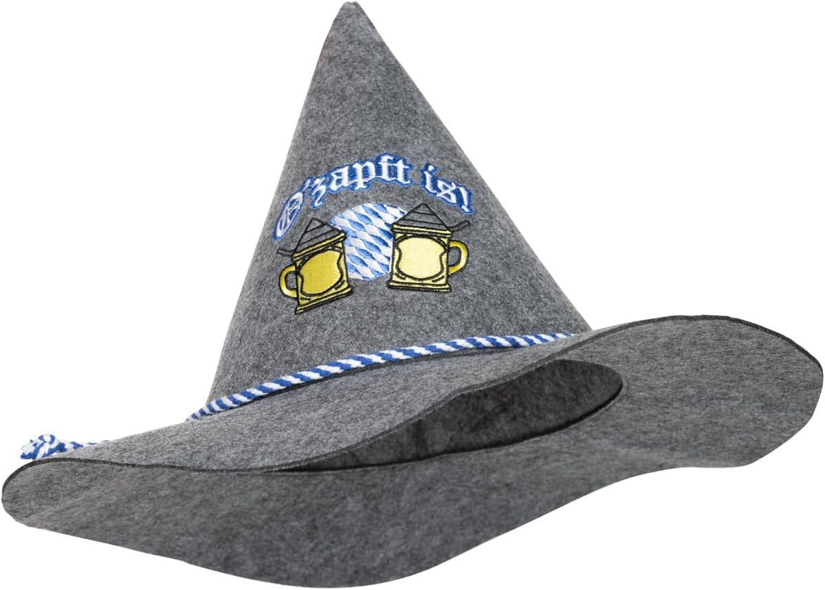 Trachtenhut - Herren Leder Filz Stickerei Oktoberfest-Wie abgebildet-Chaps Herrenmode