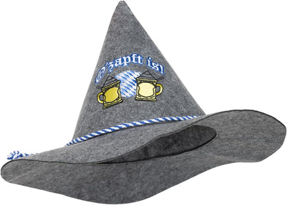 Trachtenhut - Herren Leder Filz Stickerei Oktoberfest-Wie abgebildet-Chaps Herrenmode