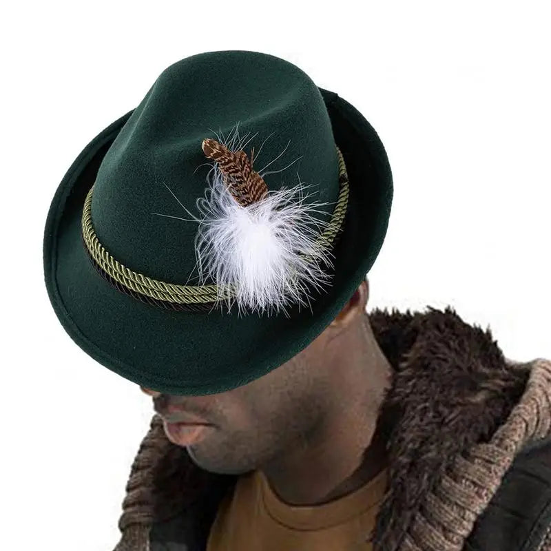Trachtenhut - Herren Traditionell Bayerisch Dunkelgrün Oktoberfest-Chaps Herrenmode