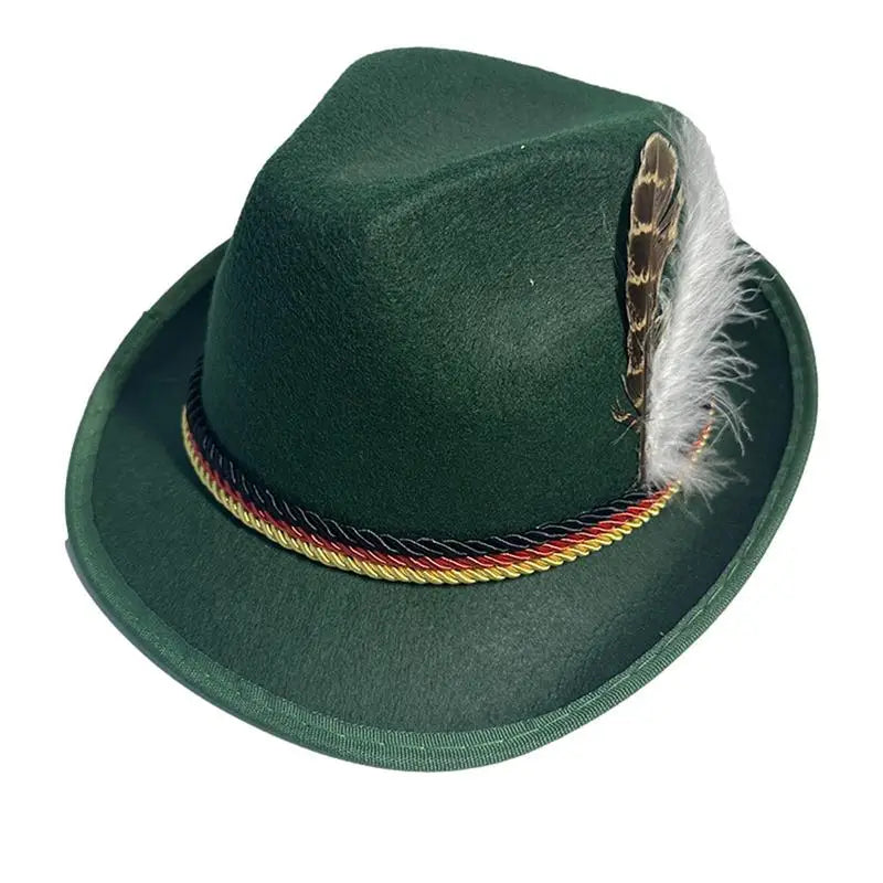 Trachtenhut - Herren Traditionell Bayerisch Dunkelgrün Oktoberfest-Chaps Herrenmode