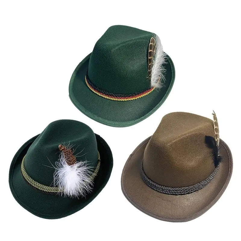 Trachtenhut - Herren Traditionell Bayerisch Dunkelgrün Oktoberfest-Chaps Herrenmode