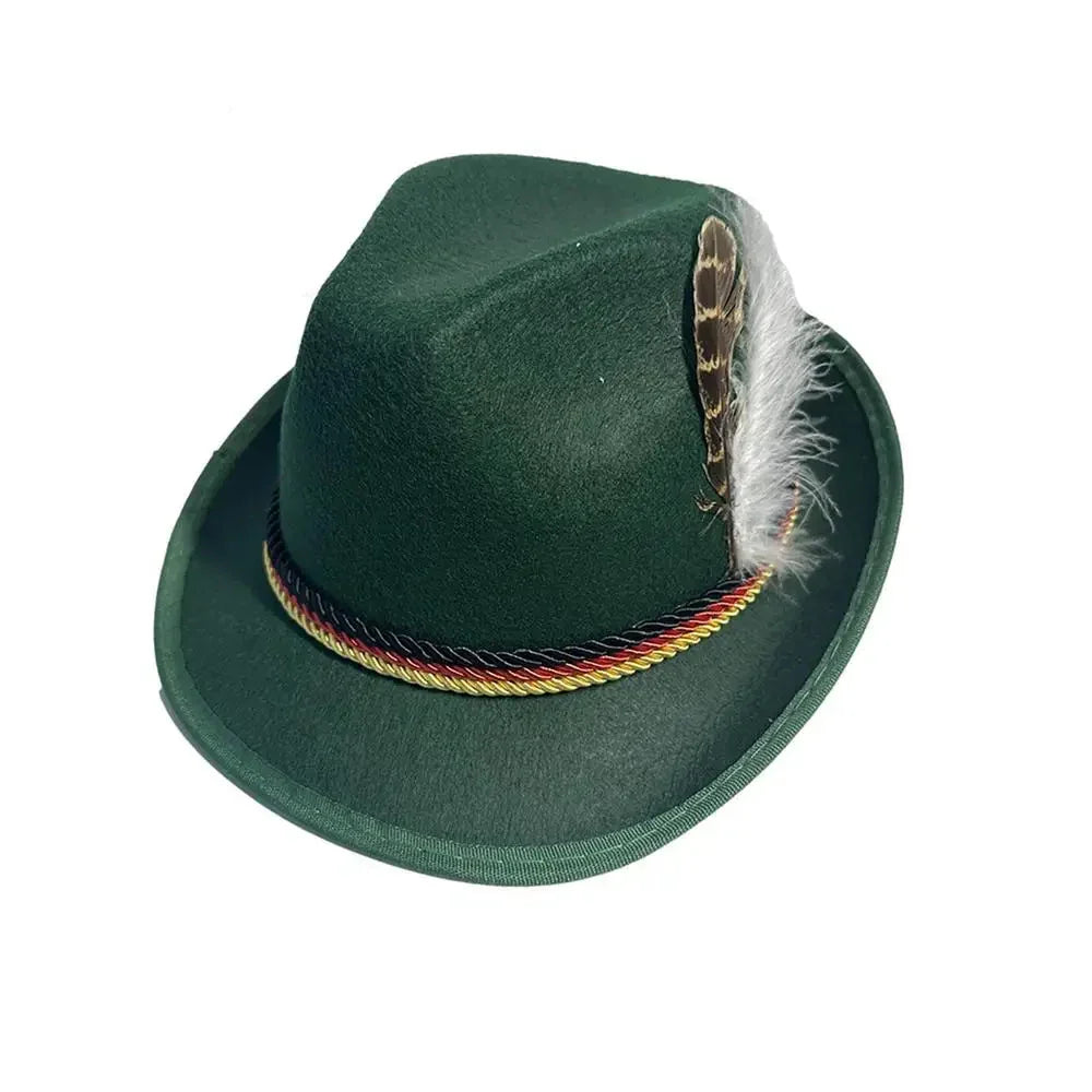 Trachtenhut - Herren Traditionell Bayerisch Dunkelgrün Oktoberfest-Grün-Chaps Herrenmode
