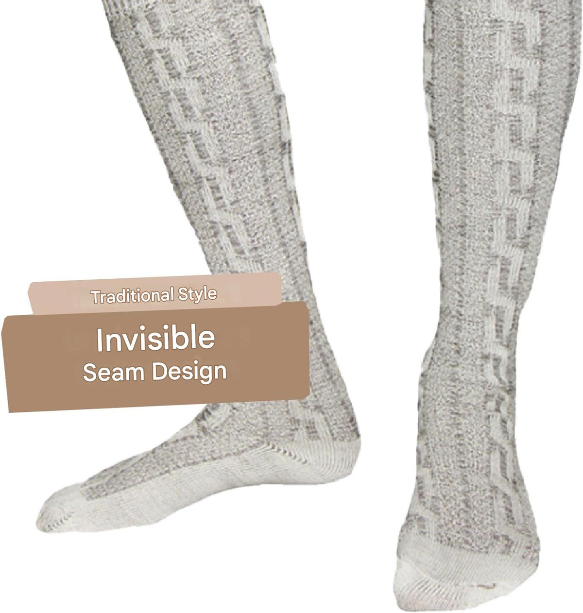Trachtensocken Herren - Baumwolle Traditionell Grau Oktoberfest-Chaps Herrenmode