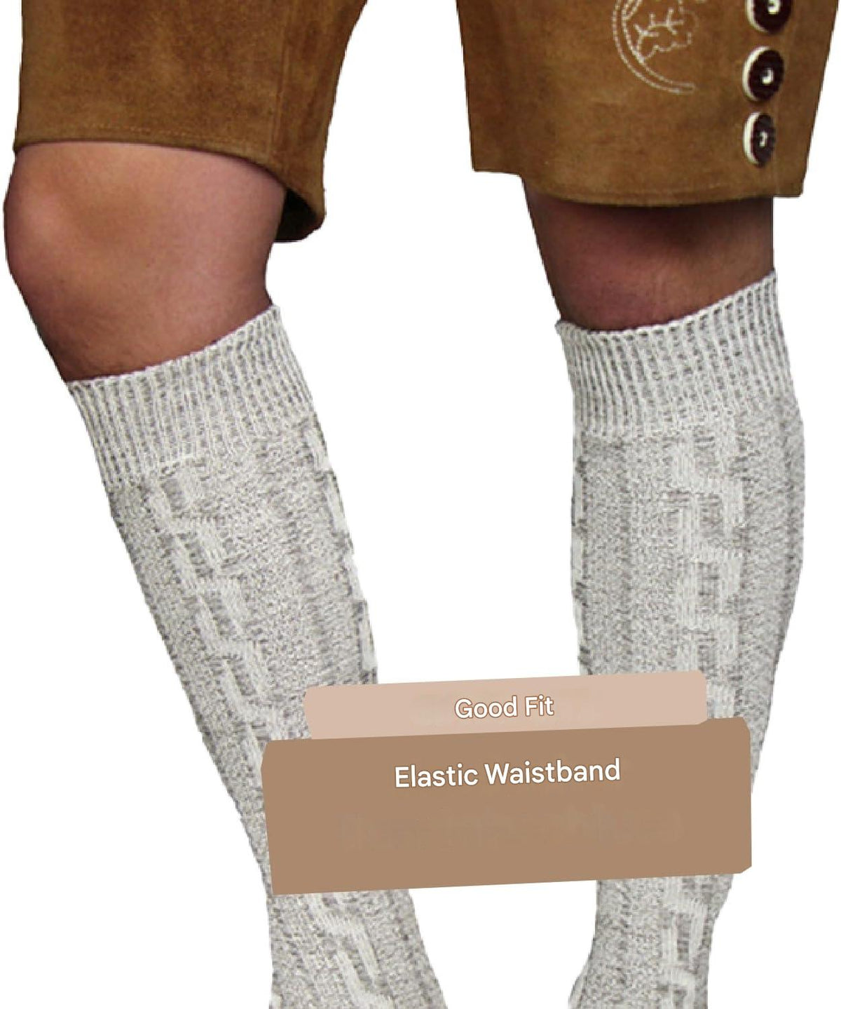 Trachtensocken Herren - Baumwolle Traditionell Grau Oktoberfest-Chaps Herrenmode