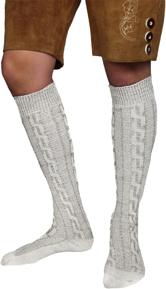 Trachtensocken Herren - Baumwolle Traditionell Grau Oktoberfest-Grau-39-Chaps Herrenmode
