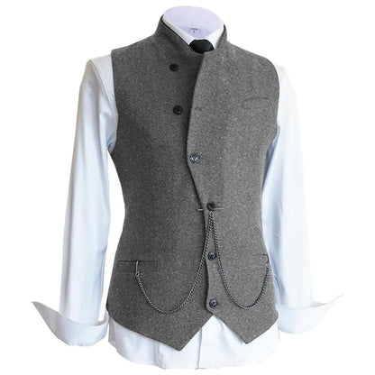 Trachtenweste Herren - Braun Oktoberfest-Grau-Chaps Herrenmode