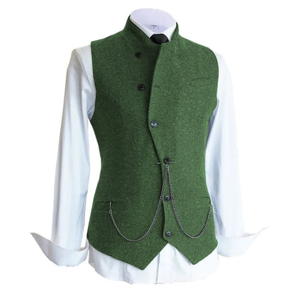 Trachtenweste Herren - Braun Oktoberfest-Grün-Chaps Herrenmode
