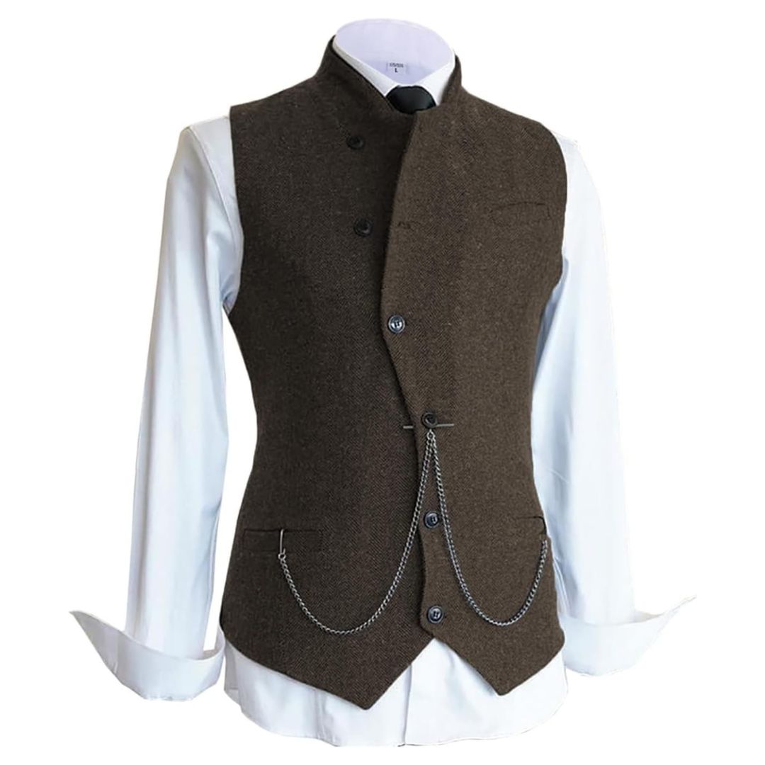 Trachtenweste Herren - Braun Oktoberfest-Kaffee-Chaps Herrenmode