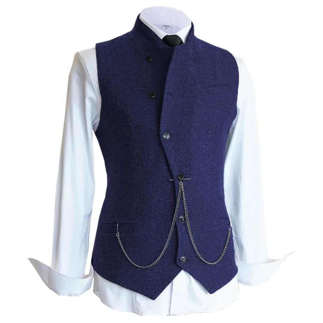 Trachtenweste Herren - Braun Oktoberfest-Königsblau-Chaps Herrenmode