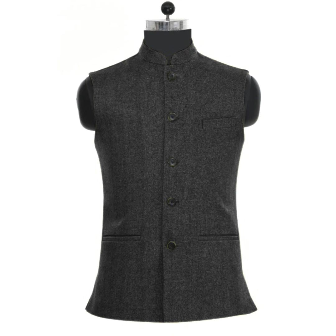 Trachtenweste Herren - Stehkragen Traditionell Burgund Oktoberfest-Schwarz-XS-Chaps Herrenmode