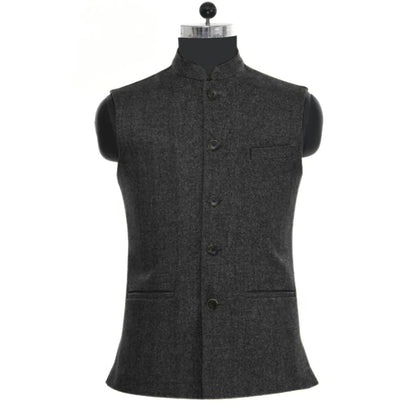 Trachtenweste Herren - Stehkragen Traditionell Burgund Oktoberfest-Schwarz-XS-Chaps Herrenmode