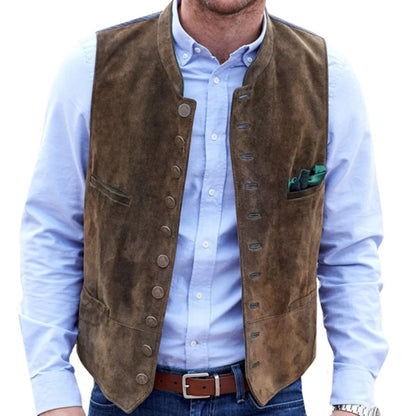 Trachtenweste Herren - Traditionell Braun Oktoberfest-Chaps Herrenmode