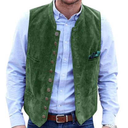 Trachtenweste Herren - Traditionell Braun Oktoberfest-Hellgrün-S-Chaps Herrenmode