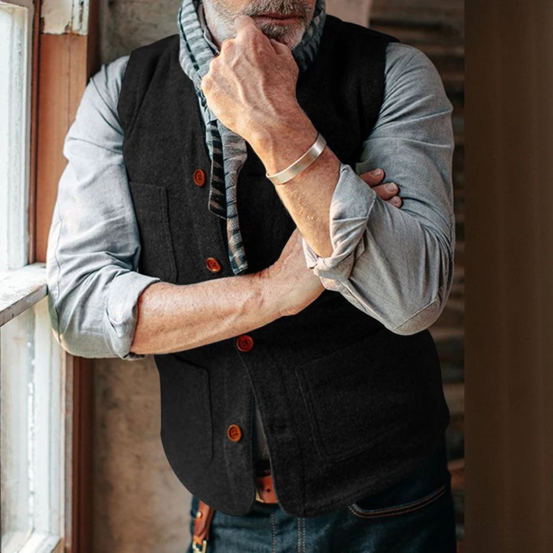 Trachtenweste Herren - Traditionell Grau Oktoberfest-Chaps Herrenmode