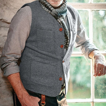 Trachtenweste Herren - Traditionell Grau Oktoberfest-Chaps Herrenmode