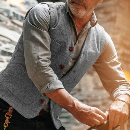 Trachtenweste Herren - Traditionell Grau Oktoberfest-Chaps Herrenmode