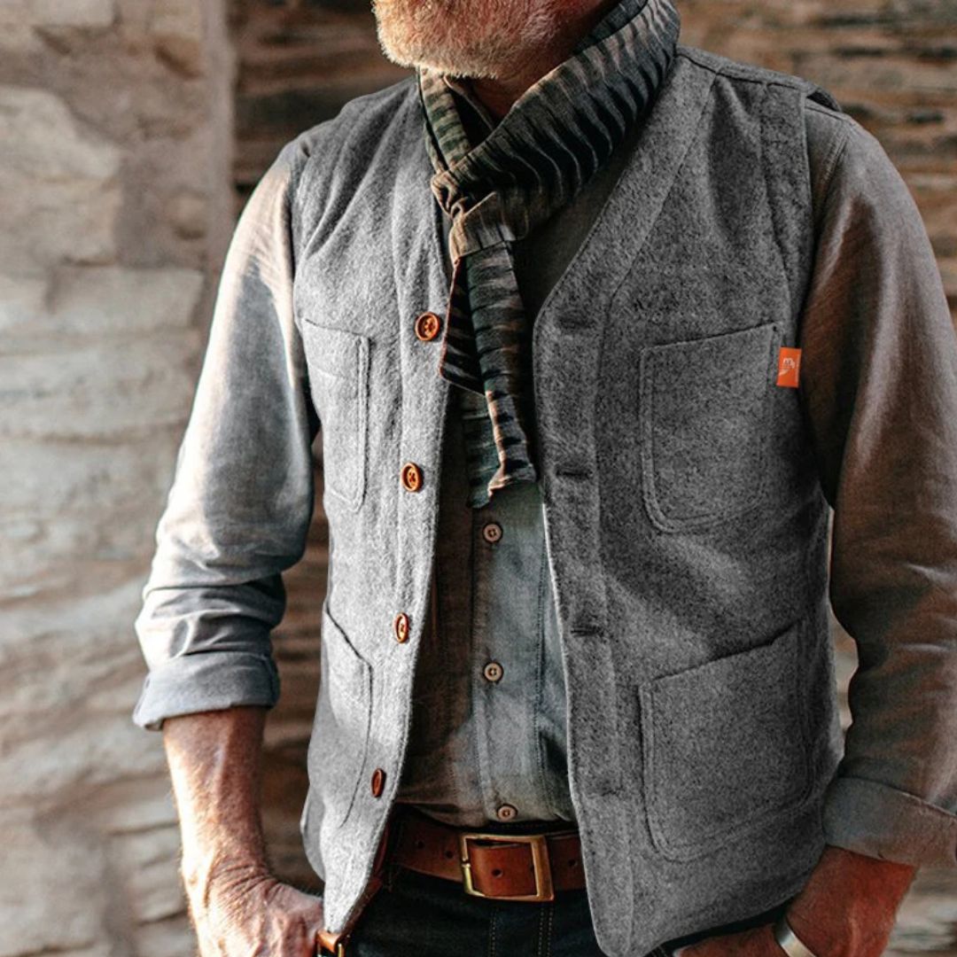 Trachtenweste Herren - Traditionell Grau Oktoberfest-Chaps Herrenmode