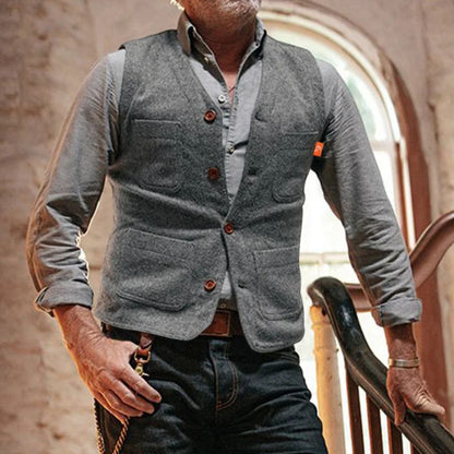 Trachtenweste Herren - Traditionell Grau Oktoberfest-Grau-S-Chaps Herrenmode